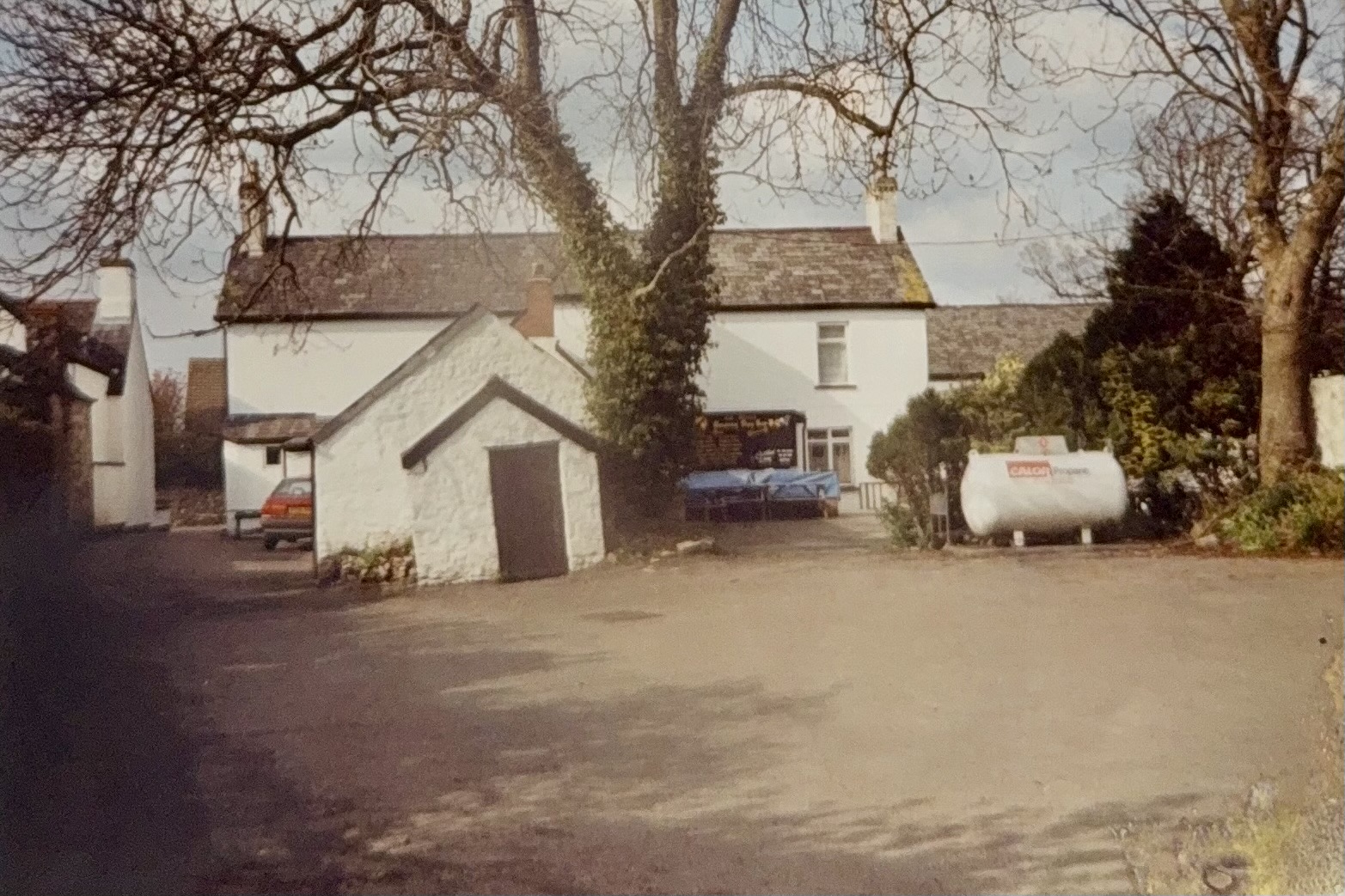 The Six Bells Inn, before the renovations, shown from the car park at the back of the pub.