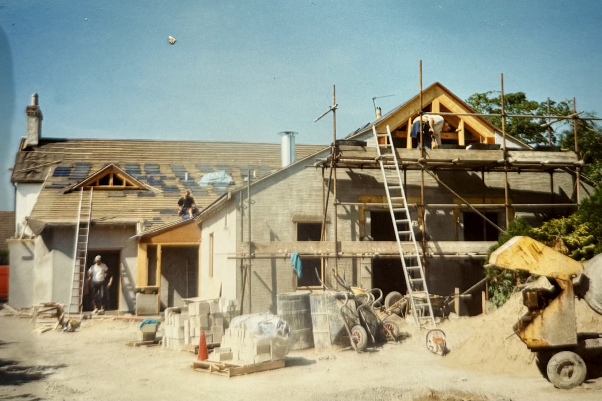 A closer photo of the hanging sign. These photos were presumably taken to document the sign how it stood before it was removed and replaced during the renovations.