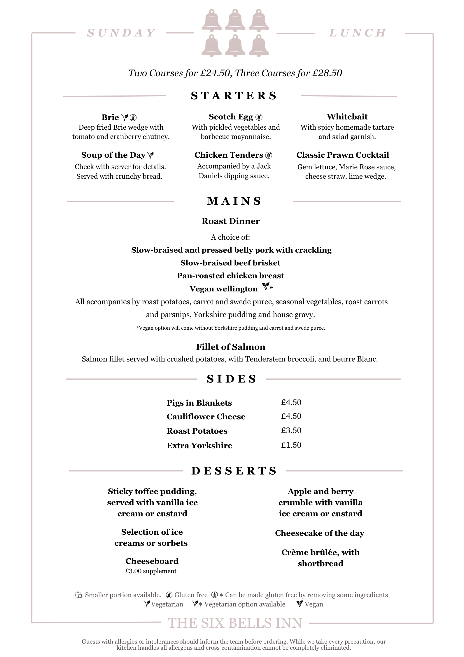 Sunday Menu